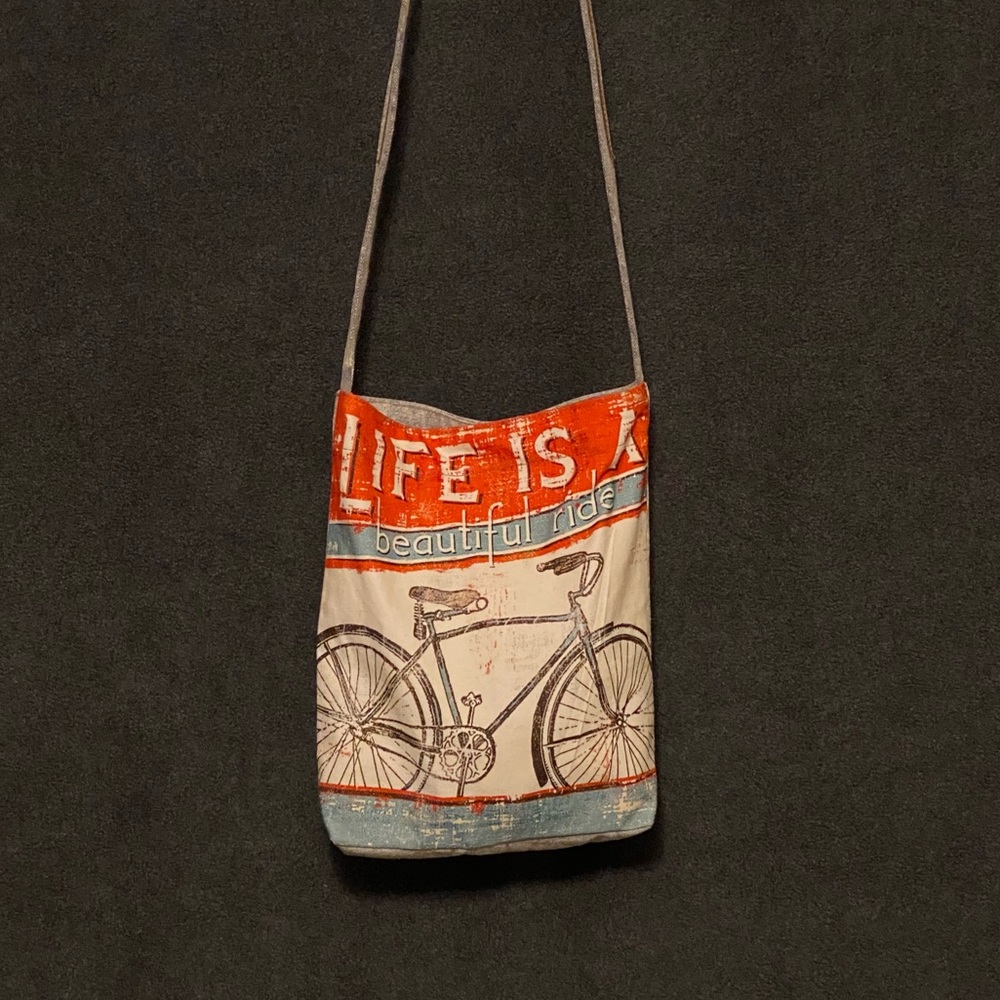 ‘Life is a Beautiful Ride’ cloth crossbody purse!